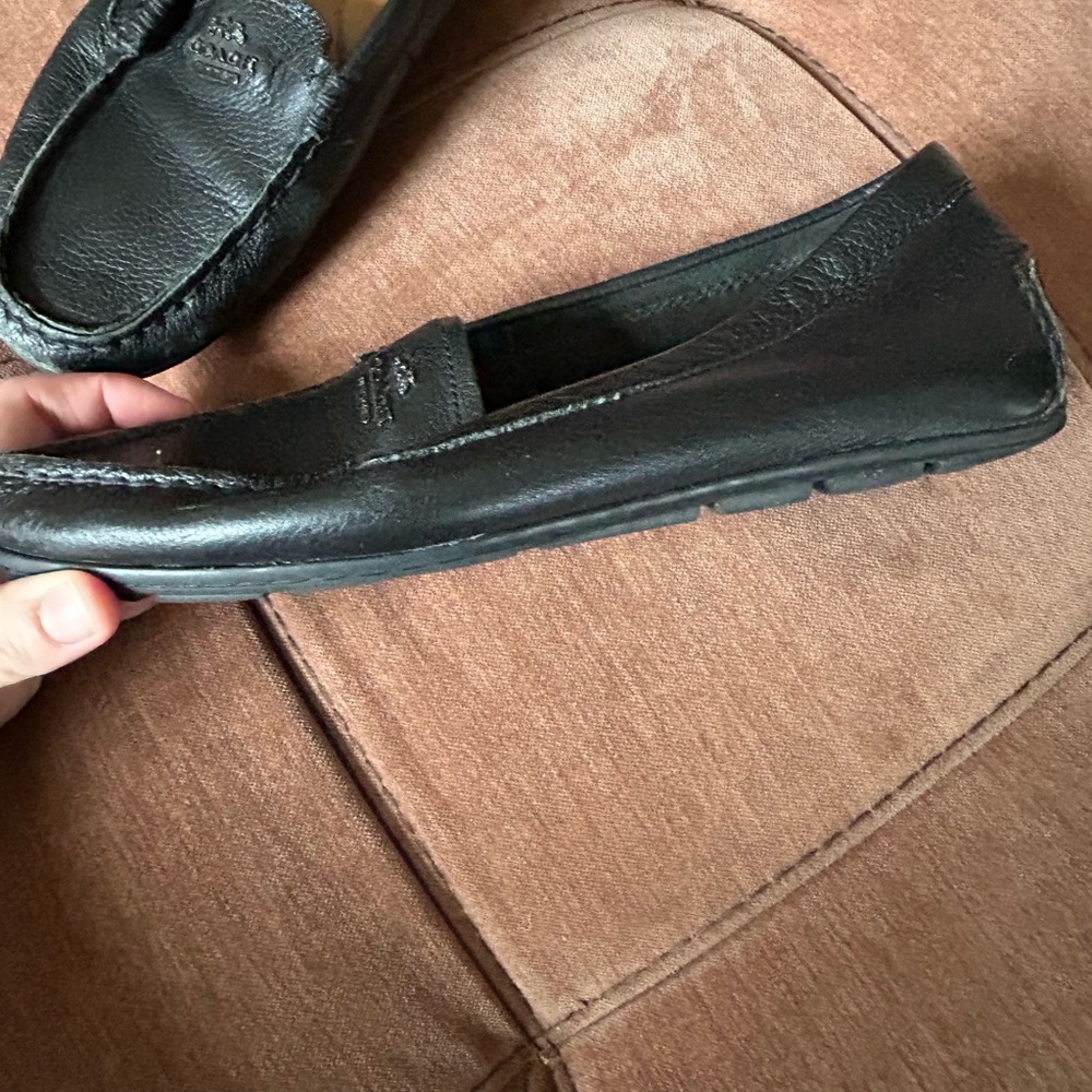 Coach Black Leather Loafers NEED WORK - Picture 2 of 8